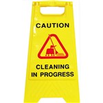 CLEANLINK SAFETY AFRAME SIGN CLEANING IN PROGRESS 430 X 280 X 620MM YELLOW