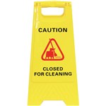CLEANLINK SAFETY AFRAME SIGN CLOSED FOR CLEANING 430 X 280 X 620MM YELLOW
