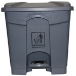 CLEANLINK RUBBISH BIN WITH PEDAL LID 30 LITRE GREY