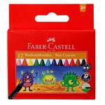 FABERCASTELL WAX CRAYONS ASSORTED BOX 12