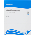 INITIATIVE SHEET PROTECTORS HEAVY DUTY 70 MICRON A4 CLEAR PACK 10