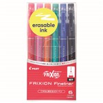 PILOT FRIXION ERASABLE FINELINER PEN 045MM ASSORTED PACK 6