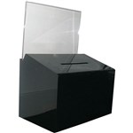 DEFLECTO BALLOT BOX LOCKABLE WITH HEADER LANDSCAPE A5 SMOKE