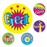 AVERY 69623 MERIT STICKERS MULTI CAPTIONS 22MM ASSORTED COLOURS PACK 200