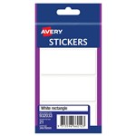 AVERY 932033 MULTIPURPOSE STICKERS RECTANGLE 76 X 34MM WHITE PACK 21