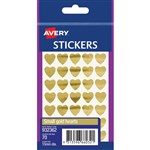 AVERY 932362 MULTIPURPOSE STICKERS HEART 15MM GOLD PACK 70
