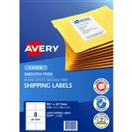 AVERY 959094 L7165 SHIPPING LABEL SMOOTH FEED LASER 8UP WHITE PACK 250