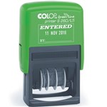 COLOP S260L5 GREEN LINE SELFINKING DATE STAMP ENTERED 4MM REDBLUE
