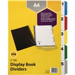MARBIG DISPLAY BOOKS DIVIDERS 15 TAB A4 ASSORTED