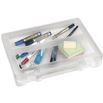 MARBIG PLASTIC STORAGE CASE WITH HANDLE A4 CLEAR