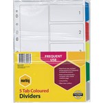 MARBIG DIVIDER PP 5TAB A4 ASSORTED