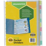 MARBIG COPYSAFE DIVIDER POCKET PP 10TAB A4 ASSORTED