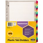 MARBIG DIVIDER REINFORCED MANILLA 31TAB A4 FLUORO ASSORTED