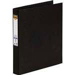 MARBIG LINEN RING BINDER PE 2D 25MM A4 BLACK