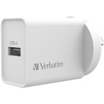 VERBATIM USB CHARGER SINGLE PORT USBA 24A WHITE