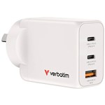 VERBATIM USB GAN CHARGER 3 PORT 65W USB AC WHITE
