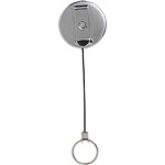 REXEL ID RETRACTABLE METAL KEY HOLDER REEL NYLON CORD BLACK