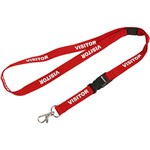 REXEL ID LANYARD PREPRINTED VISITOR RED PACK 5