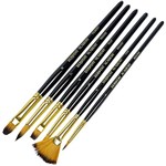 DERWENT ACADEMY TAKLON PAINT BRUSHES SMALL PACK 6
