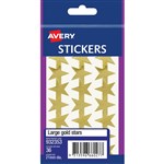 AVERY 932353 MERIT STAR STICKERS 21MM GOLD PACK 36