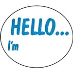 AVERY 937263 MESSAGE LABELS HELLO IM 58 X 43MM OVAL BOX 100