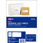 AVERY 938201 L7159 GENERAL USE LABEL LASERINKJET 24UP WHITE PACK 100