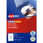 AVERY 960101 L7676 LASER LABELS MEDIA FULL FACE CDDVD 2UP PACK 25