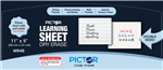 PICTOR DRY ERASE LEARNING SHEET WHITEBOARD 280 x 230 24MM DOTTED THIRDS AND PLAIN W946