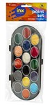 PAINT PALETTE WITH 2 BRUSHES 12 ASSORTED DISC COLOURS