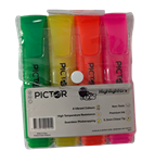 PICTOR HIGHLIGHTER CHISEL ASSORTED PK4