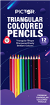 PICTOR PENCIL TRIANGULAR COLOURED 30mm PACK 12