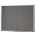 VISIONCHART BE NOTICED NOTICE CASE 2 SLIDING DOOR 1525 X 915MM SILVER FRAME GREY BACKING