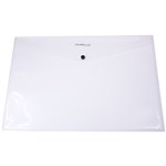 BANTEX STANDARD DOCUMENT WALLET STANDARD PP BUTTON CLOSURE A3 CLEAR