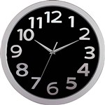 CARVEN FASHION WALL CLOCK ROUND 330MM BLACKSILVER