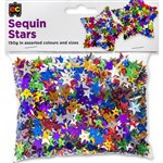 EDUCATIONAL COLOURS SEQUINS ASSORTED STARS 150G