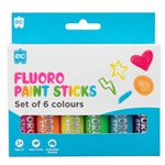 EDUCATIONAL COLOURS EC FLUORO PAINT STICKS ASSORTED PACK 6