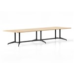 RAPIDLINE TYPHOON MEETING AND BOARDROOM TABLE RECTANGLE 4000 X 1200MM NATURAL OAK TOP AND BLACK PC ALL OVER FRAME