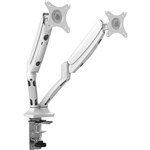 RAPIDLINE EXECUTIVE GAS SPRING DUAL MONITOR ARM WHITE
