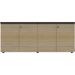 RAPID INFINITY DELUXE 4 SWING DOOR CUPBOARD 1800 X 450 X 730MM NATURAL OAK LAMINATE BLACK RIGID EDGING