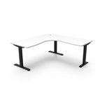 RAPIDLINE BOOST STATIC CORNER WORKSTATION 1500 X 1500MM NATURAL WHITE TOP  BLACK FRAME