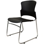 RAPIDLINE ZING VISITORS CHAIR CHROME SLED BASE PP BLACK