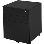 GO STEEL MOBILE PEDESTAL STEEL 3DRAWER LOCKABLE 460 X 472 X 610MM BLACK SATIN