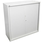 GO STEEL TAMBOUR DOOR CABINET 2 SHELVES 1200 X 900 X 473MM WHITE CHINA