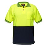 PORTWEST MP110 TWO TONED MICRO MESH POLO SHIRT YELLOW NAVY 3XL