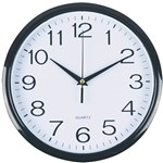 ITALPLAST WALL CLOCK 300MM PLASTIC WHITE  BLACK