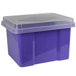 ITALPLAST FILE STORAGE BOX 32 LITRE GRAPECLEAR LID