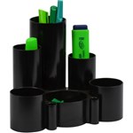 ITALPLAST GREENR RECYCLED DESK TIDY 6 COMPARTMENT BLACK