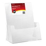 DEFLECTO BROCHURE HOLDER EXTRA CAPACITY FREESTANDING A4 CLEAR
