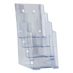 DEFLECTO BROCHURE HOLDER 4TIER DL CLEAR