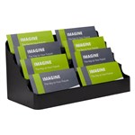 DEFLECTO BUSINESS CARD HOLDER RECYCLED LANDSCAPE 8POCKET 4TIER BLACK